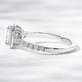 14K White Gold 0.99ct Lab Grown Diamond Halo Ring | Radiant Cut