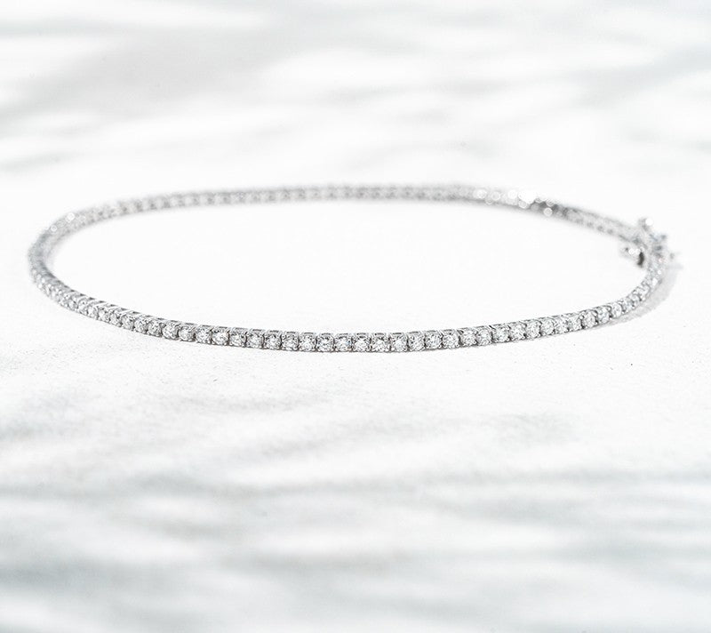 10K White Gold 1.28ct Lab Grown Diamond Tennis Bracelet | 1.4mm |
