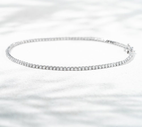 10K White Gold 1.28ct Lab Grown Diamond Tennis Bracelet | 1.4mm |