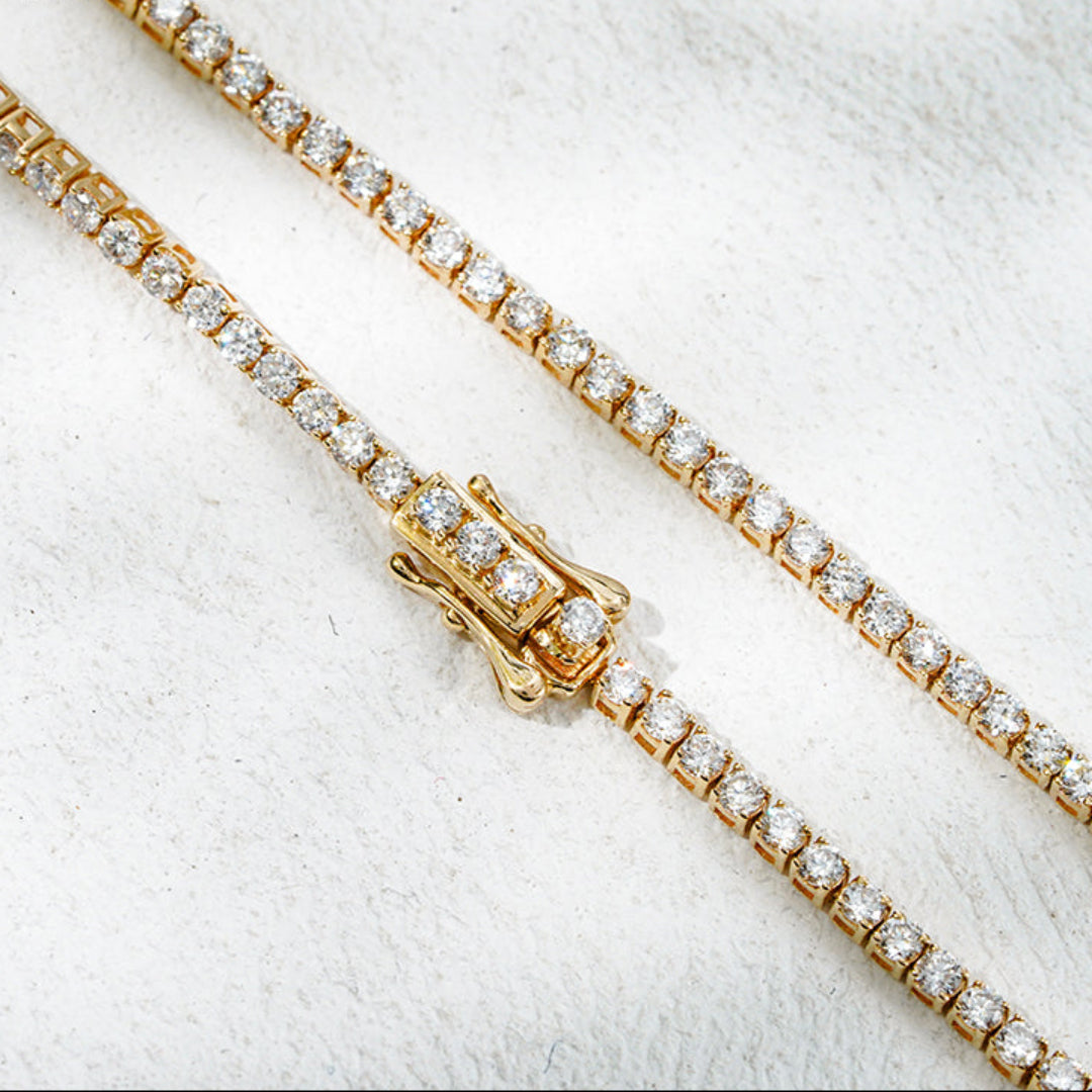 10K Gold 1.28ct Lab Grown Diamond Tennis Bracelet | 1.4mm |